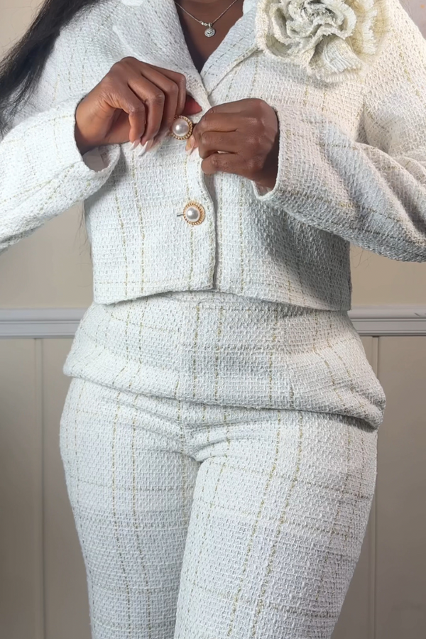 Boss Babe Tweed Set-Off White