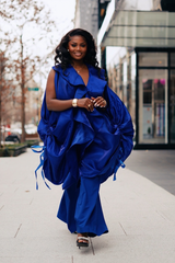 Golden Girl  Kimono Top & Pants-Royal Blue