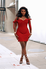 OGA BABE CORSET TOP & SKIRT-RED