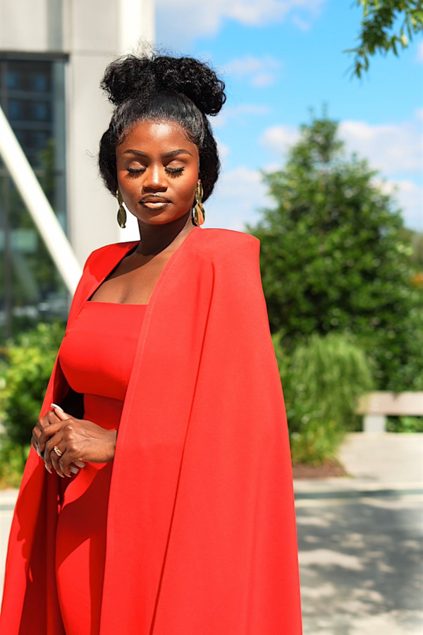 GEN Z BADDIE CAPE SET- Red