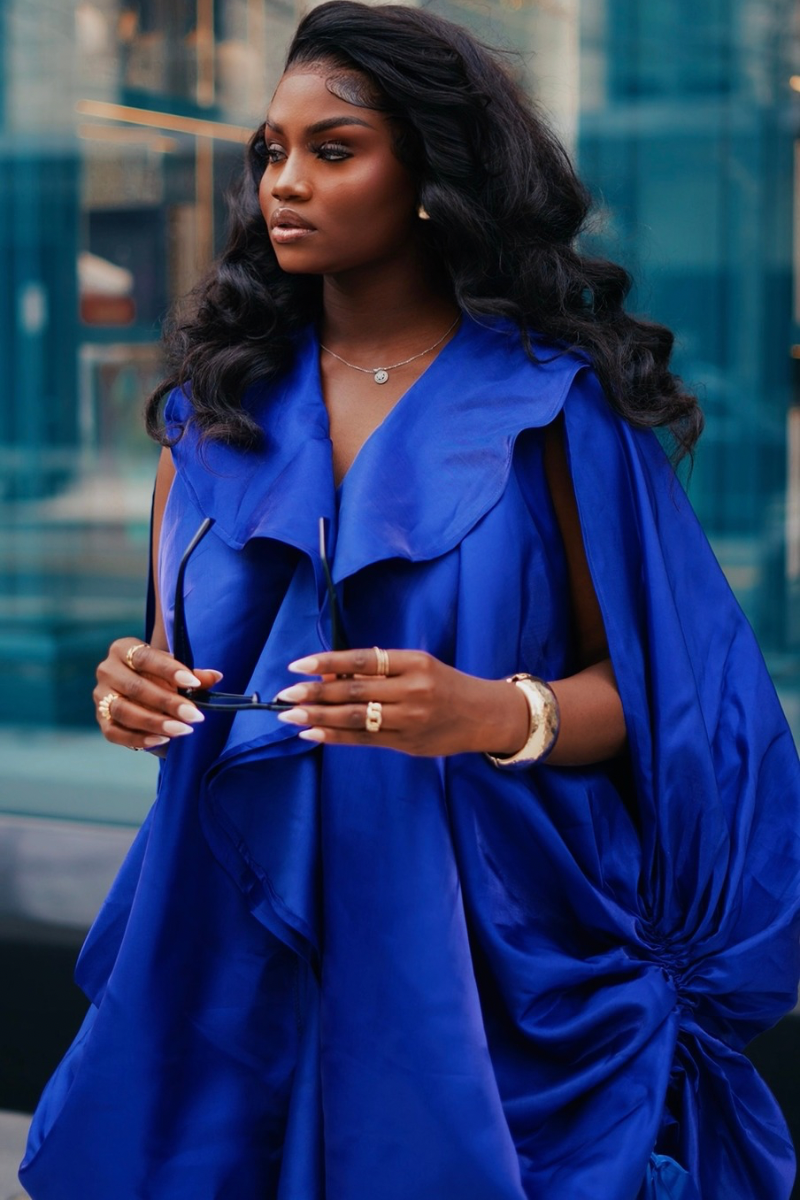 Golden Girl  Kimono Top & Pants-Royal Blue