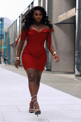 OGA BABE CORSET TOP & SKIRT-RED