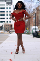 OGA BABE CORSET TOP & SKIRT-RED