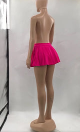 BabyGirl Casual High Waist A-Line Pleated Mini Skirt